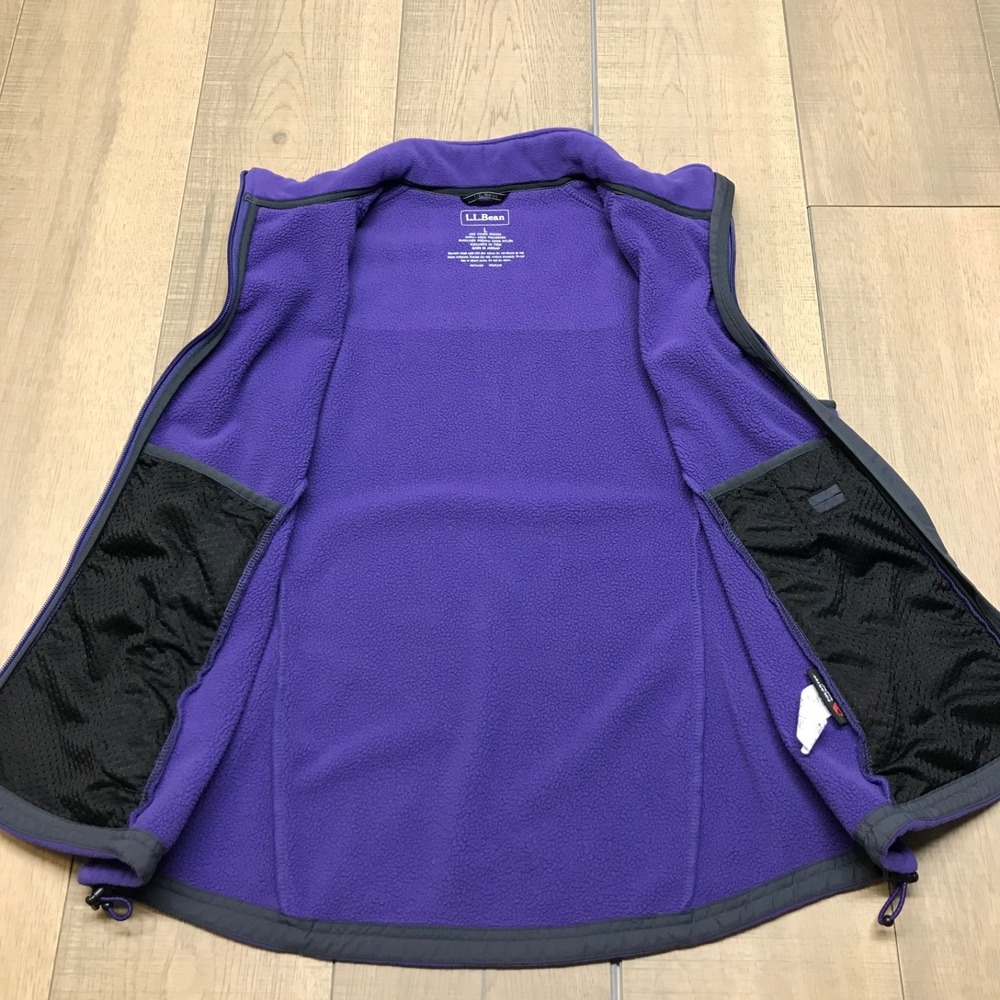 L.L. Bean Vest Womens Size L Purple Fleece Full Zip Cozy Cabincore Polartec Hike - Picture 8 of 11